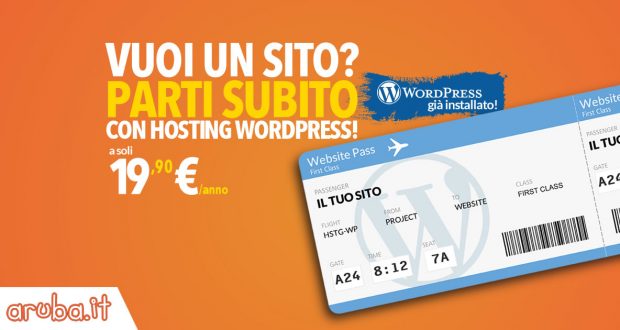 Aruba annuncia l'arrivo dell'hosting con Wordpress